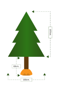 wymiar choinki 220cm na pniu